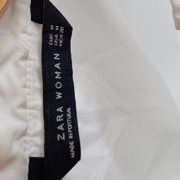Zara Woman Portugal Size Medium Off White Short Sleeve Very Cute Vintage Top - Picture 2 of 7